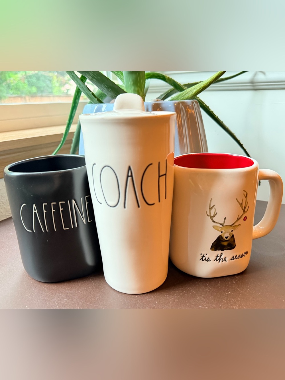 Rae Dunn. Ceramic Coffee Mug Set. 3 mugs.